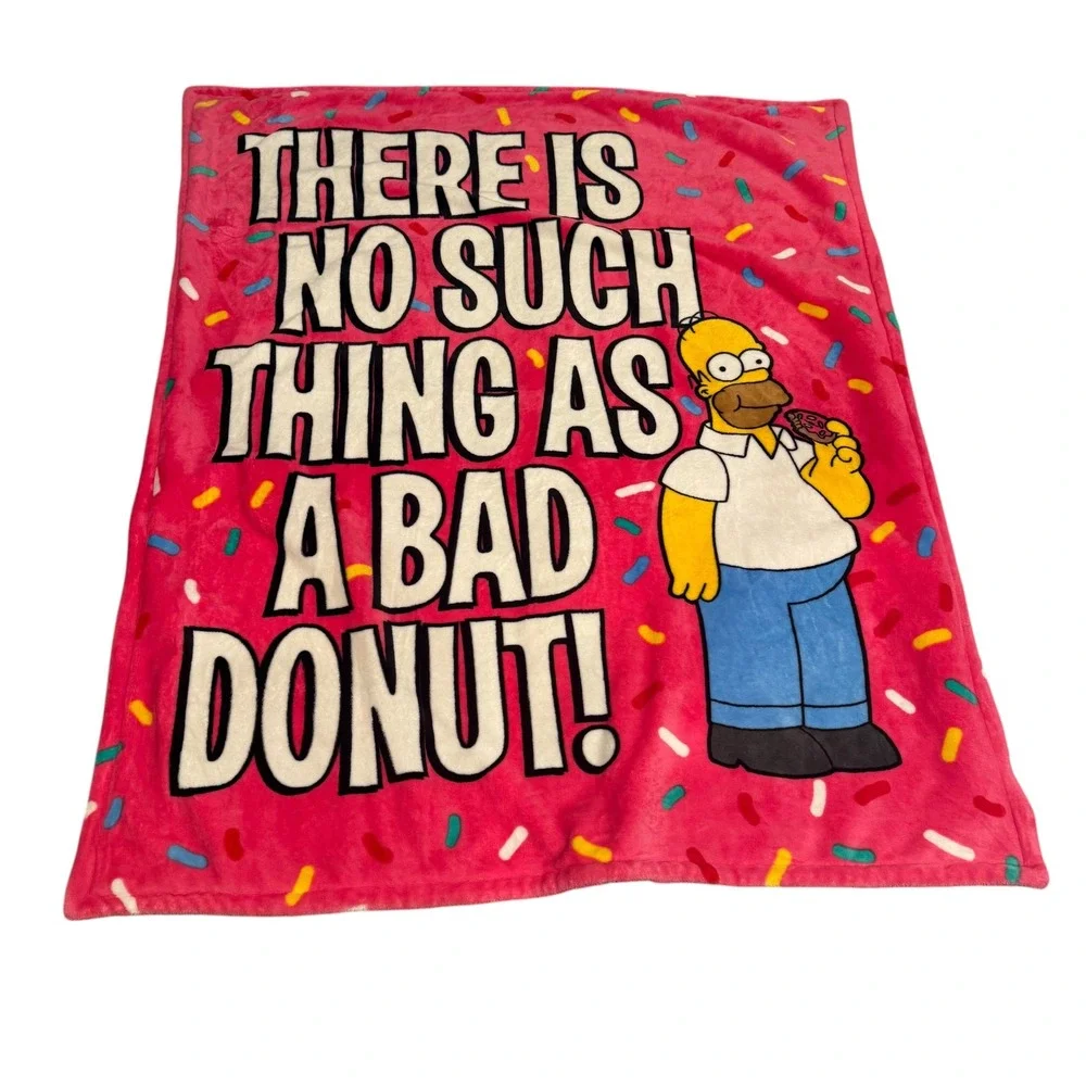 Universal Studios The Simpsons Homer Throw Blanket Donut Fleece 44x56 Plush